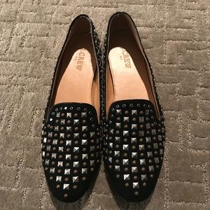 J Crew Sz 9.5 suede studded flats - like new